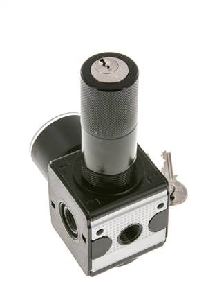 Regulador de presión para ensamblaje de colector G1/4'' 2250l/min 0.1-3.0bar/1-44psi Fundición de zinc 40 mm Manómetro Multifix 1
