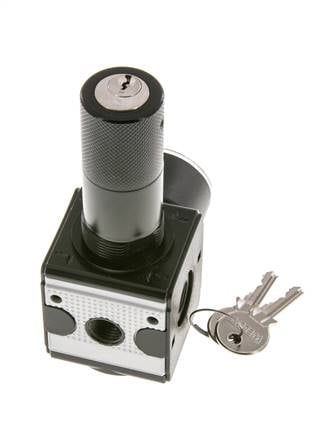 Regulador de presión para ensamblaje de colector G1/4'' 2250l/min 0.1-3.0bar/1-44psi Fundición de zinc 40 mm Manómetro Multifix 1