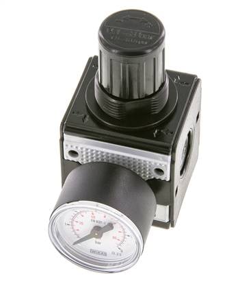 Regulador de presión para ensamblaje de colector G1/4'' 2250l/min 0.1-3.0bar/1-44psi de fundición de zinc con manómetro de 40 mm Multifix 1