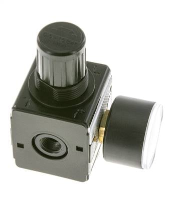 Regulador de presión para ensamblaje de colector G1/4'' 2250l/min 0.5-16.0bar/7-232psi de fundición de zinc Manómetro de 40 mm Multifix 1