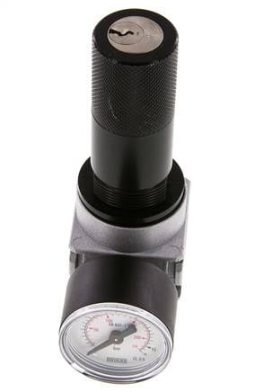 Regulador de presión G1/4'' 600l/min 0,5-10,0bar/7-145psi Manómetro de 40 mm Cylinder Lock Multifix 0