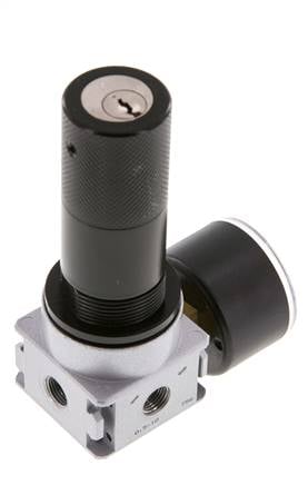 Regulador de presión G1/8'' 600l/min 0,5-10,0bar/7-145psi Manómetro de 40 mm Bloqueo de cilindro Multifix 0
