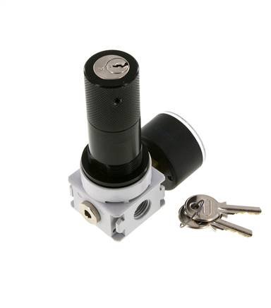 Regulador de presión G1/4'' 700l/min 0,5-10,0bar/7-145psi Manómetro de 40 mm Cylinder Lock Multifix 0