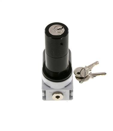 Regulador de presión G1/4'' 700l/min 0,1-3,0bar/1-44psi Manómetro de 40 mm Bloqueo de cilindro Multifix 0