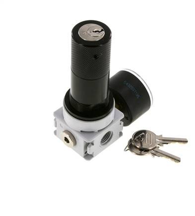Regulador de presión G1/4'' 700l/min 0,2-6,0bar/3-87psi Manómetro de 40 mm Cylinder Lock Multifix 0
