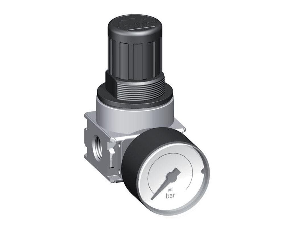 Regulador de presión G1/4'' 600l/min 0,5-10,0bar/7-145psi Manómetro de 40 mm Multifix 0