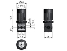 Regulador de presión G3/8'' 2100l/min 0,2-6,0bar/3-87psi Multifix 1