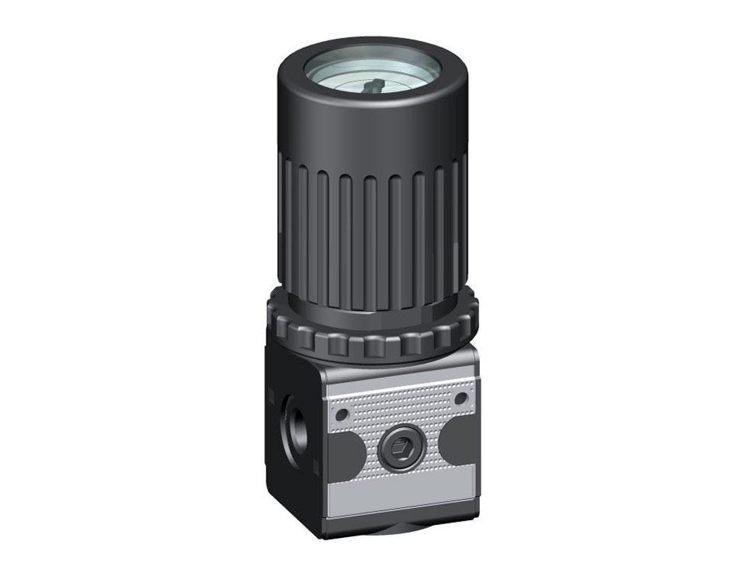 Regulador de presión G1/4'' 2100l/min 0.2-6.0bar/3-87psi Perilla de fundición de zinc con manómetro Multifix 1