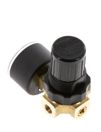 Regulador de presión G1/4'' 330l/min 0.5-10.0bar/7-145psi Aire Agua Latón Estándar 0
