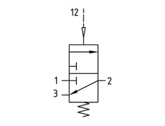 Válvula 3/2 G3/8 Operada Neumáticamente 2000 l/min Futura 1