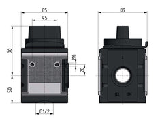 Válvula de bola 3/2 G1 25000 l/min Multifix 4