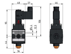 Válvula 3/2 G1/4 24VDC 900 l/min Multifix 1
