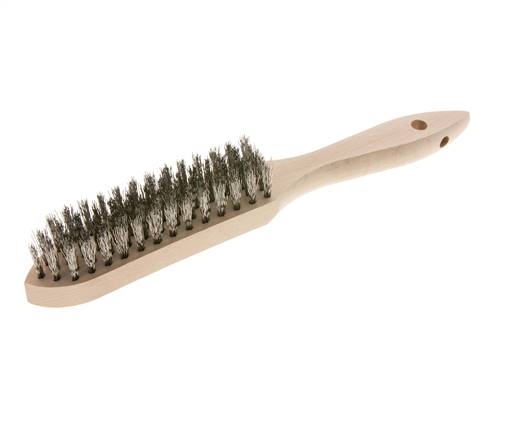 Cepillo manual de alambre de acero inoxidable corrugado de 5 filas
