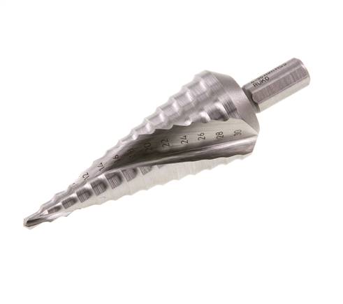 Broca escalonada HSS de RUKO con filo espiral tamaño 2