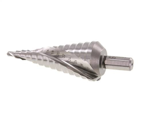 Broca escalonada HSS de RUKO con filo espiral tamaño 2