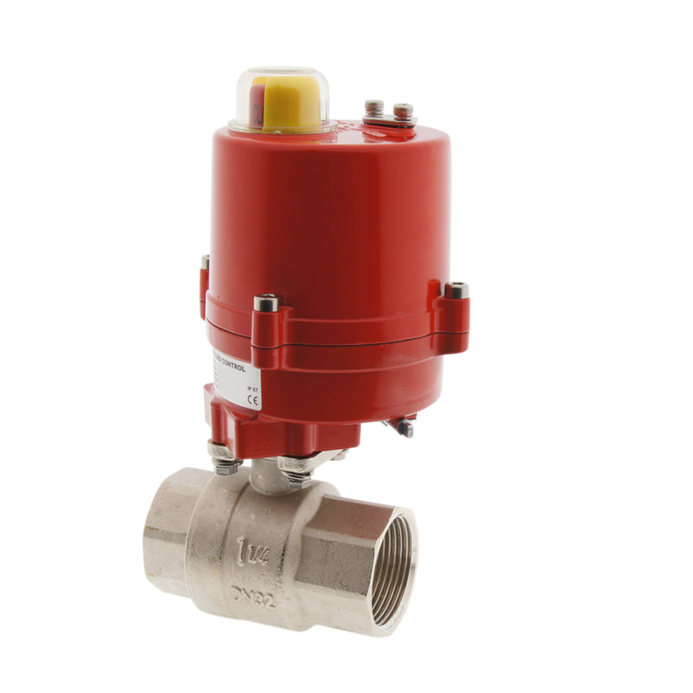 Válvula de bola electrica de latón de 2 vías G1-1/2'' 12V DC - BL2BA