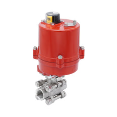 Válvula de Bola Eléctrica de Acero Inoxidable 2 Vías Rp 3/4'' 24 V AC/DC