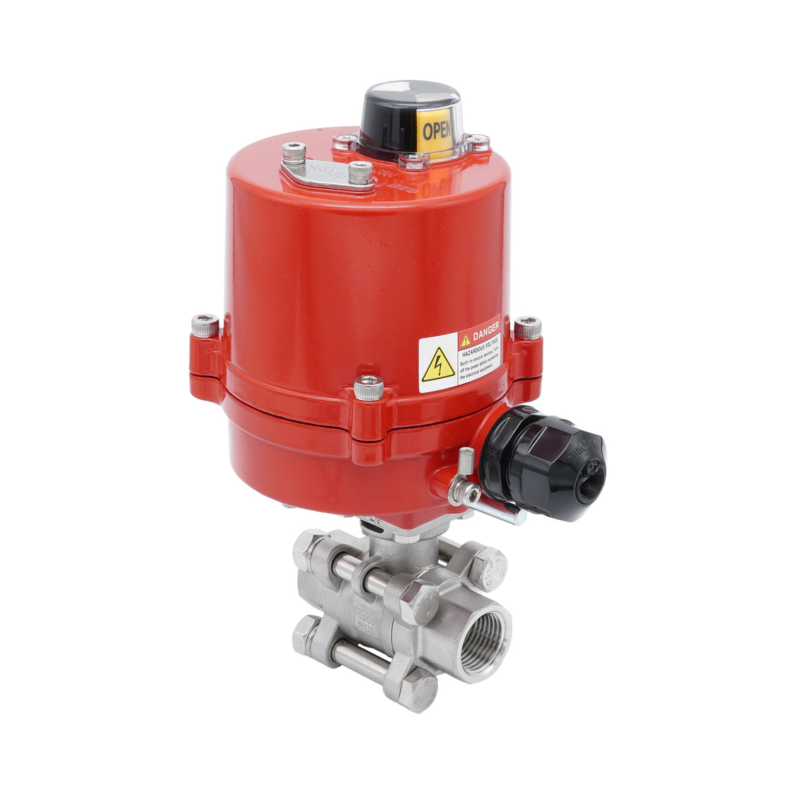 Válvula de Bola Eléctrica de Acero Inoxidable 2 Vías Rp 1'' 100-240 V AC