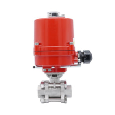 Válvula de Bola Eléctrica de Acero Inoxidable 2 Vías Rp 3/8'' 24 V AC/DC