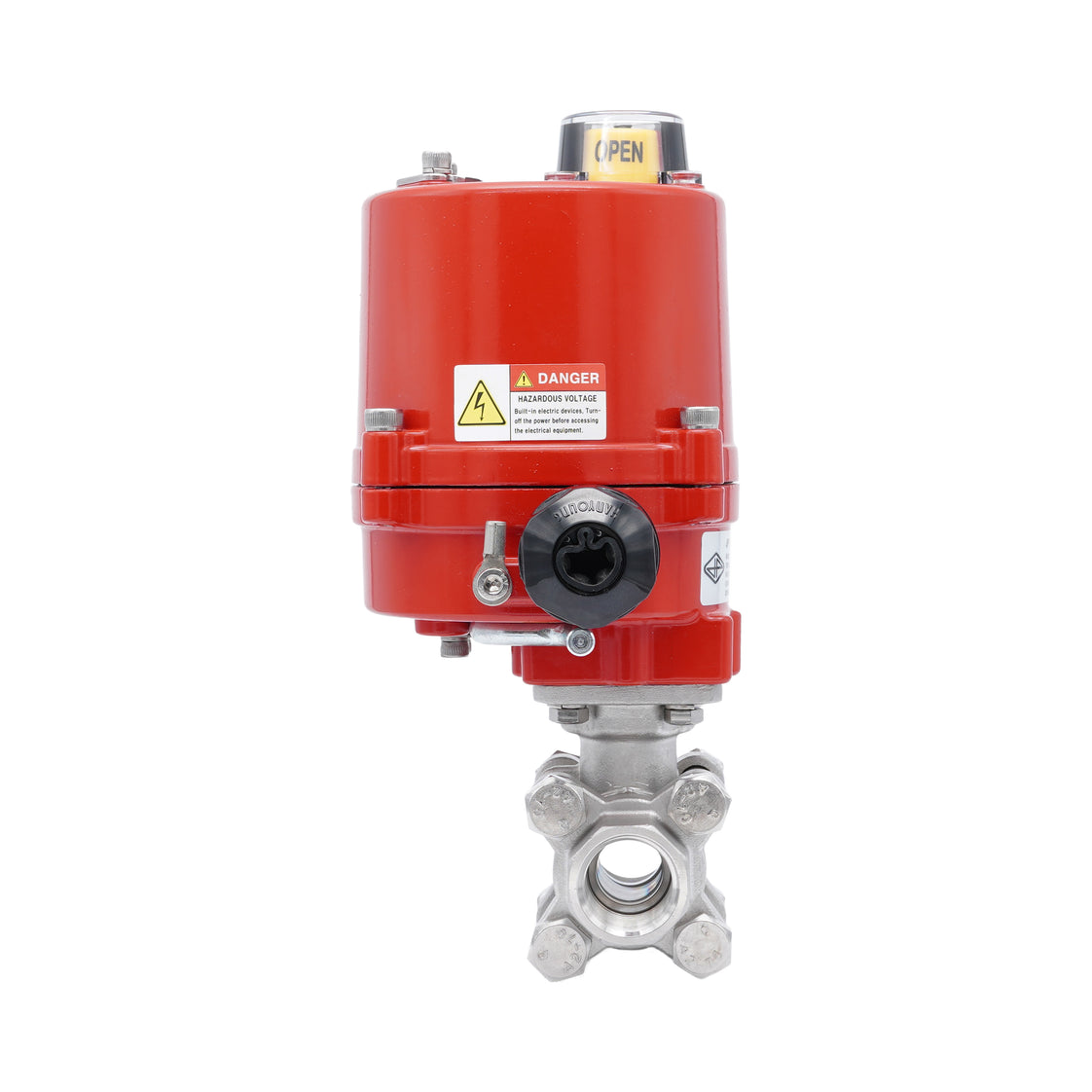 Válvula de Bola Eléctrica de Acero Inoxidable 2 Vías Rp 3/4'' 12 V AC/DC