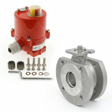 Válvula de Bola de Acero Inoxidable de 1 Pieza 2 Vías Bridadas Eléctrica DN15 PN40 24 V AC/DC