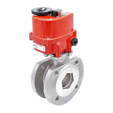 Válvula de Bola Modulante de Acero Inoxidable de 1 Pieza 2 Vías Bridadas Eléctrica DN20 PN40 24 V AC/DC
