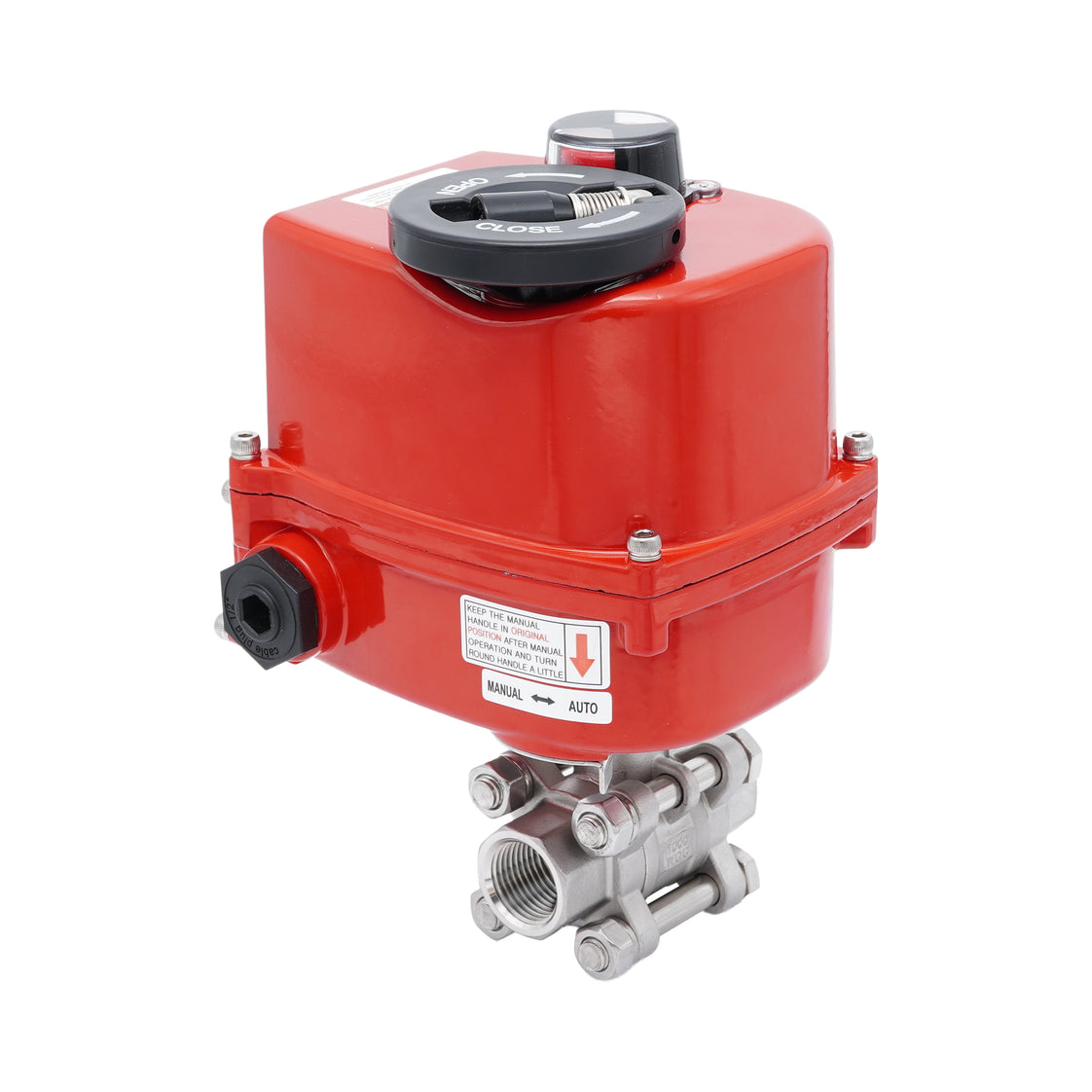 Válvula de Bola Eléctrica Modulante de Acero Inoxidable 2 Vías Rp 1/2'' 24 V AC/DC