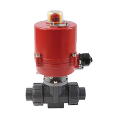 G3/4'' válvula de bola eléctrica PVC 3 vías taladro en T 12 V CA/CC PTFE/EPDM