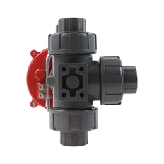 G1'' válvula de bola PVC eléctrica de 3 vías taladro en L 24 V CA/CC PTFE/EPDM