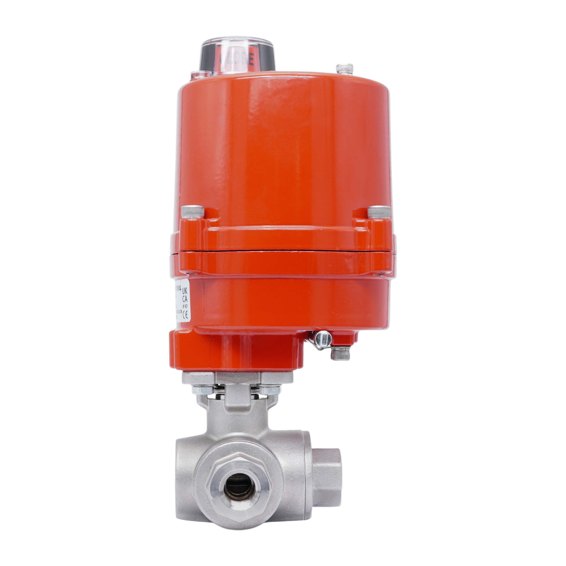 Válvula de Bola Eléctrica de 3 Vías L-Port de Acero Inoxidable Rp 1/4'' 12 V AC/DC