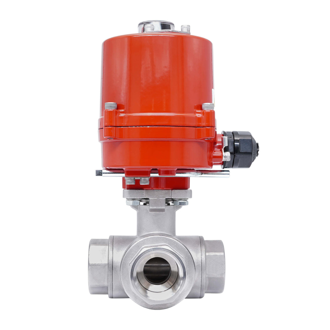 Válvula de Bola Eléctrica de Acero Inoxidable 3 Vías L-Port Rp 3/4'' 100-240 V AC