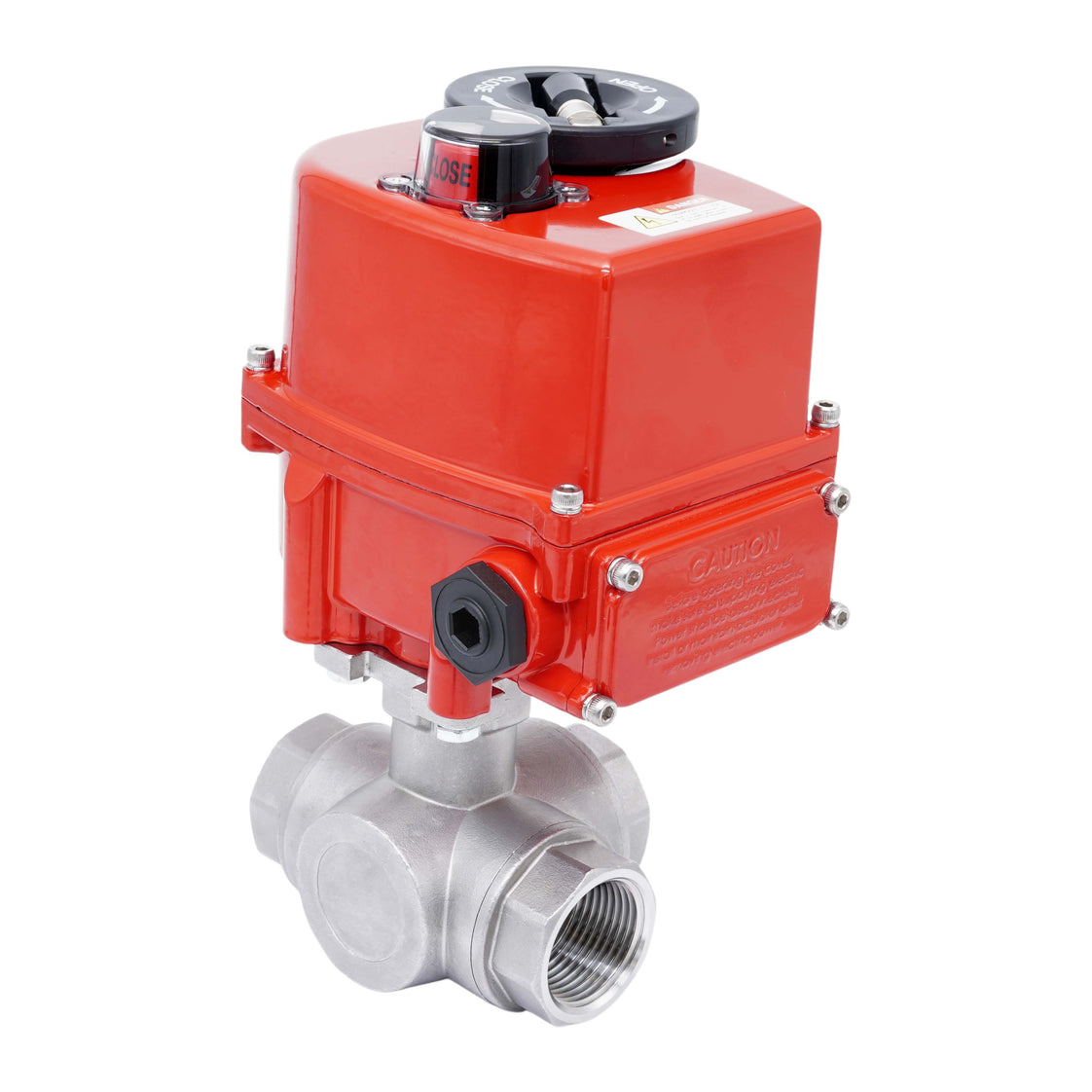 Válvula de Bola Eléctrica de 3 Vías T-Port de Acero Inoxidable Rp 1 1/4'' 100-240 V AC