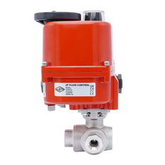 Válvula de Bola Eléctrica Modulante de Acero Inoxidable 3 Vías T-Port Rp 3/4'' 24 V AC/DC