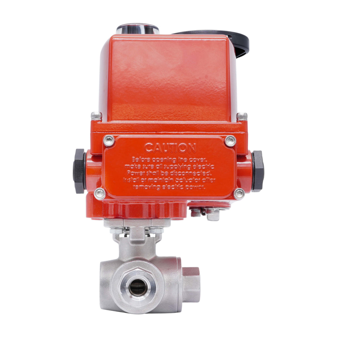 Válvula de Bola Eléctrica Modulante de Acero Inoxidable 3 Vías T-Port Rp 1/2'' 24 V AC/DC