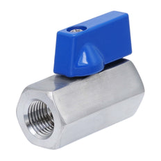 G 3/8'' F/F Válvula De Bola Mini De Acero Inoxidable 69 Bar PTFE - TamesonPRO 1113-038-F