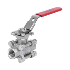 Rp 1/2'' 3 piezas de 2 vías válvula de bola de acero inoxidable 69 bar RTFE ISO-Top F03/F04 - TamesonPRO 1121-012