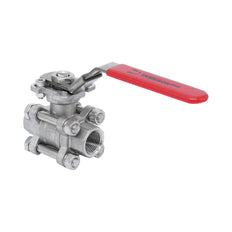 Rp 1/4'' 3 piezas de 2 vías válvula de bola de acero inoxidable 69 bar RTFE ISO-Top F03/F04 - TamesonPRO 1121-014