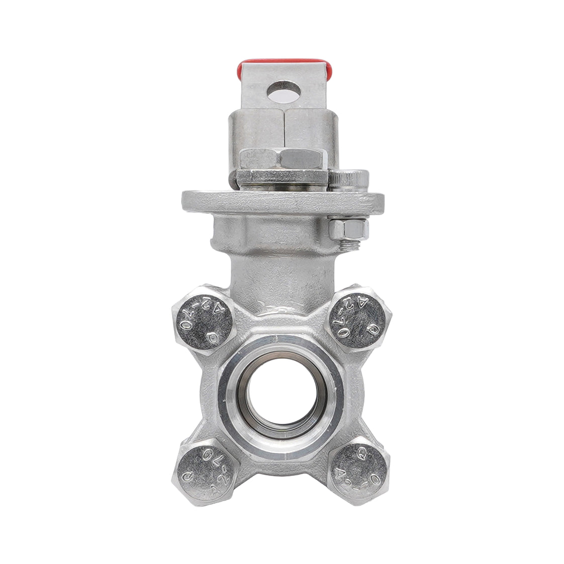 Rp 1/2'' 3 piezas de 2 vías válvula de bola de acero inoxidable 69 bar RTFE ISO-Top F03/F04 - TamesonPRO 1121-012