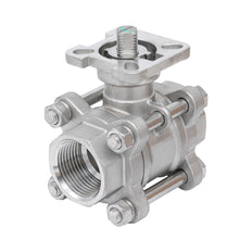 Rp 1'' 3 piezas de 2 vías válvula de bola de acero inoxidable 69 bar RTFE ISO-Top F04/F05 - TamesonPRO 1121-100