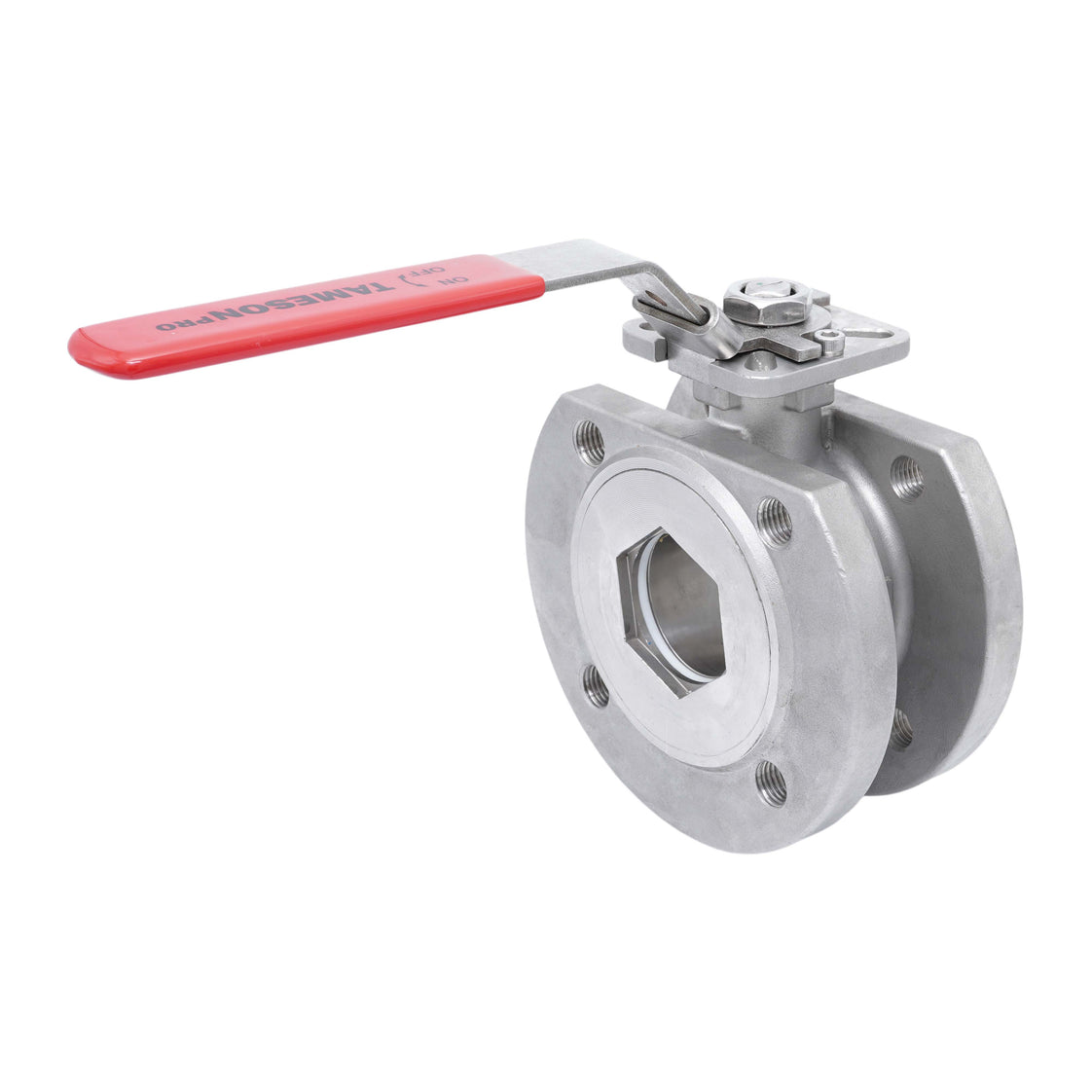 DN25 PN40 1-Pieza 2-Vías Acero Inoxidable Brida Válvula De Bola PTFE ISO-Top F04 - TamesonPRO 1122-025