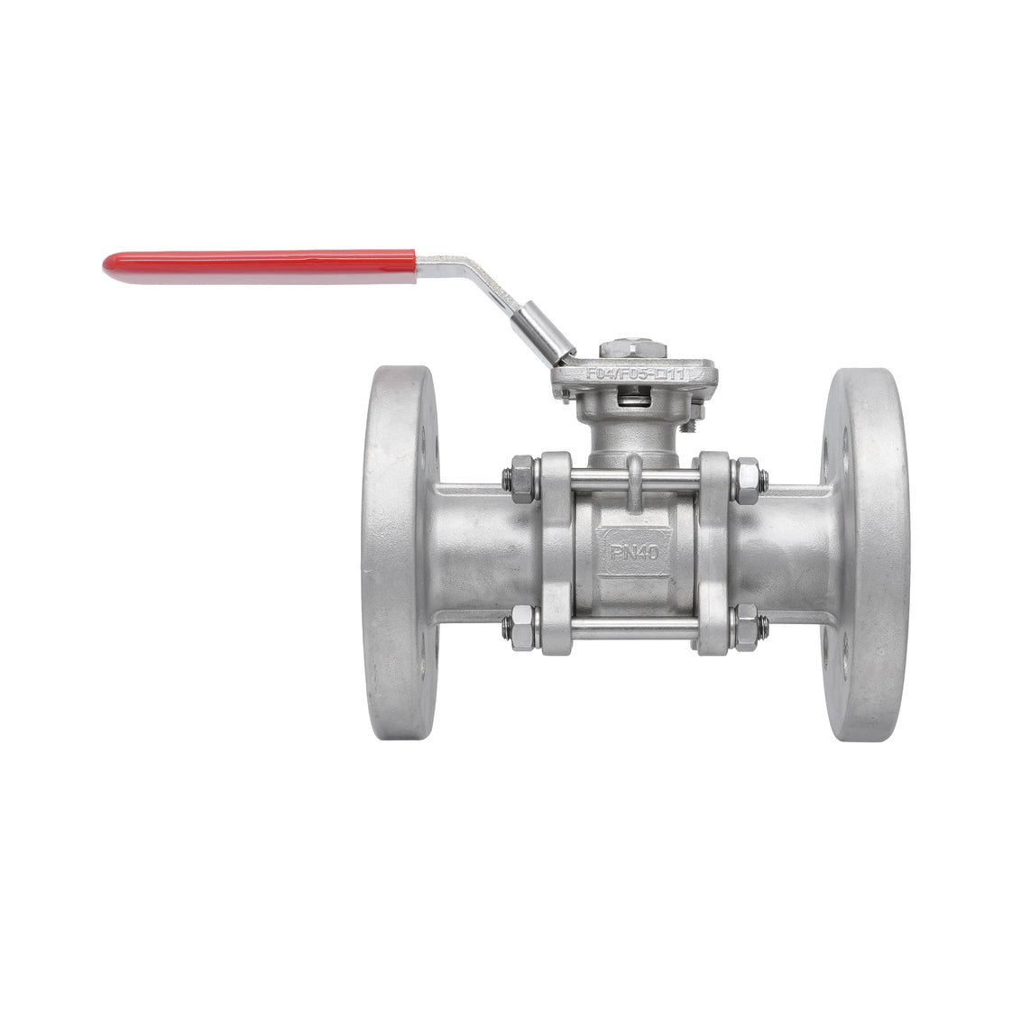 DN25 PN40 Válvula De Bola Flangeada De Acero Inoxidable De 3 Piezas De 2 Vías PTFE ISO-Top F04/F05 - TamesonPRO 1124-025