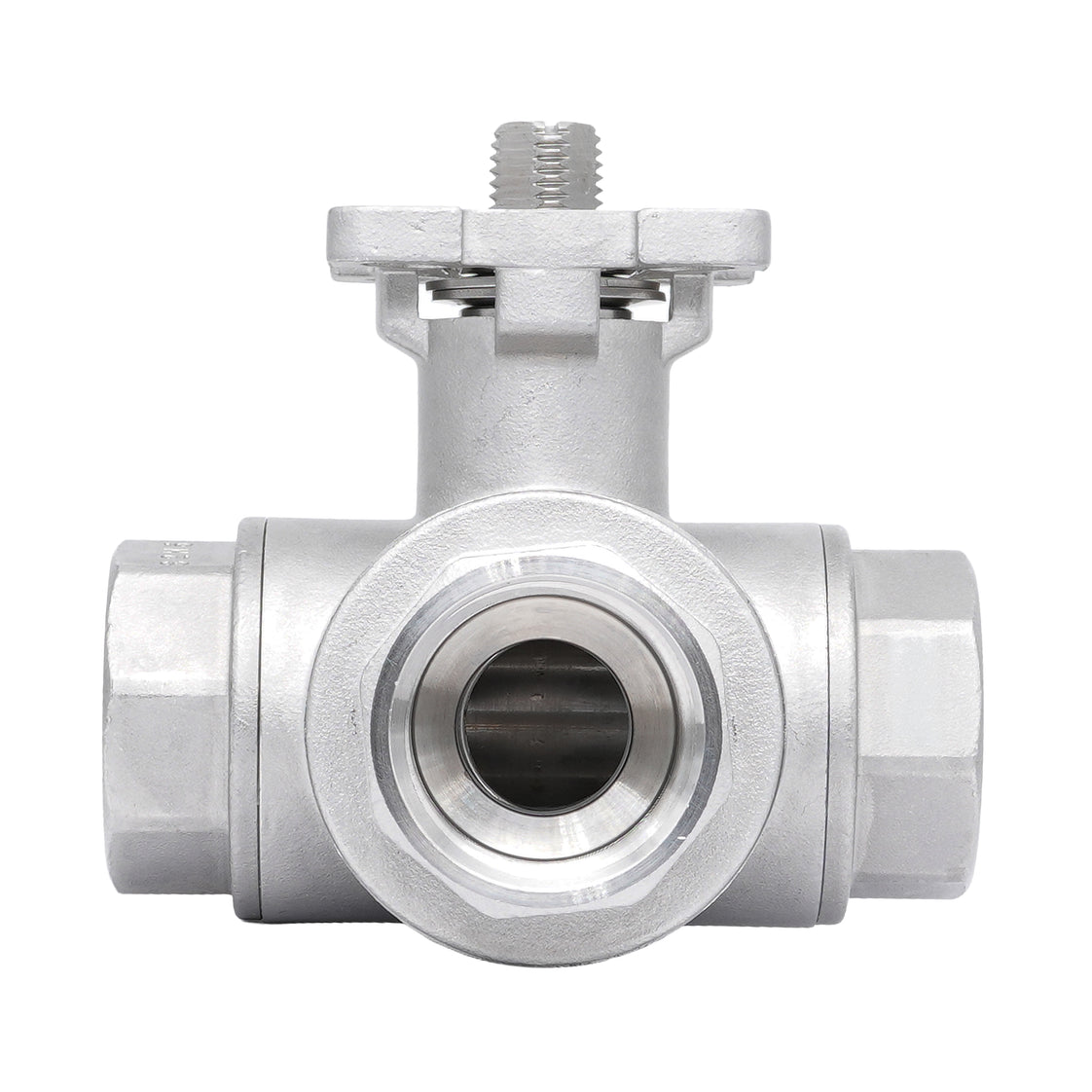 Rp 1'' 3 vías puerto en T válvula de bola de acero inoxidable 69 bar RTFE ISO-Top F05 - TamesonPRO 1125-100-T