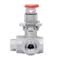 Rp 1/4'' 3 vías puerto en L válvula de bola de acero inoxidable 69 bar RTFE ISO-Top F04 - TamesonPRO 1125-014-L