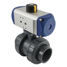 Válvula de bola neumática de PVC de 2 vías y 50 mm con muelle cerrado - VDL