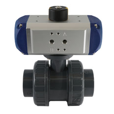 Válvula de bola neumática de PVC de 32 mm, 2 vías y doble efecto - VDL