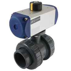 Válvula de bola neumática de PVC de 32 mm, 2 vías y doble efecto - VDL