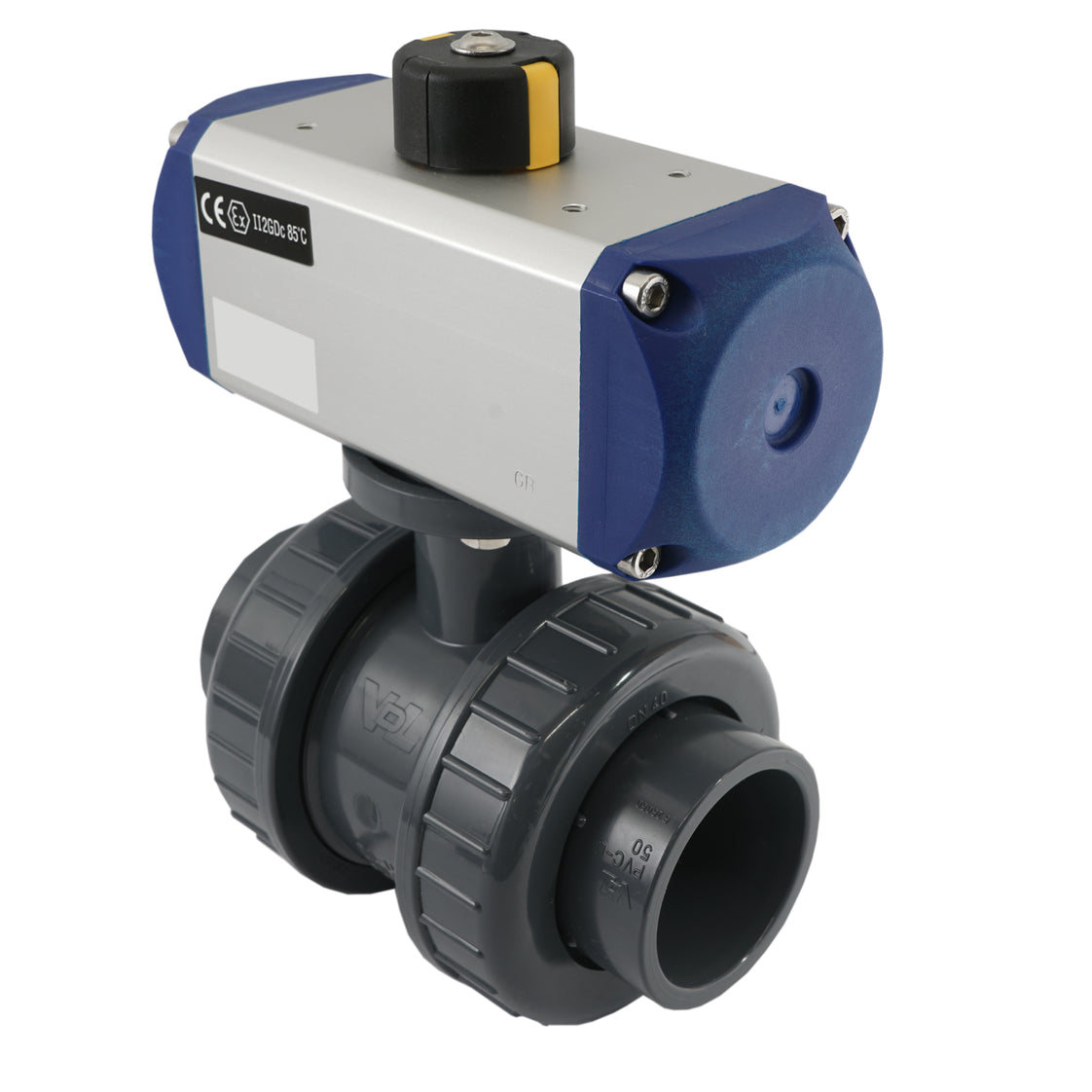 Válvula de bola neumática de PVC de 2 vías y 32 mm con muelle cerrado - VDL