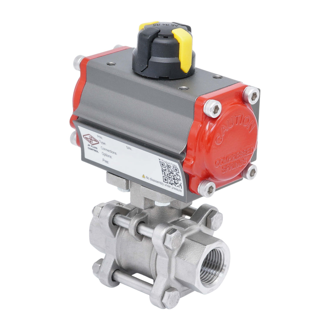 Válvula De Bola Neumática G1/2'' Acero Inoxidable Apertura Por Resorte