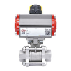 Válvula De Bola Neumática G3/8'' Acero Inoxidable Cierre Por Resorte