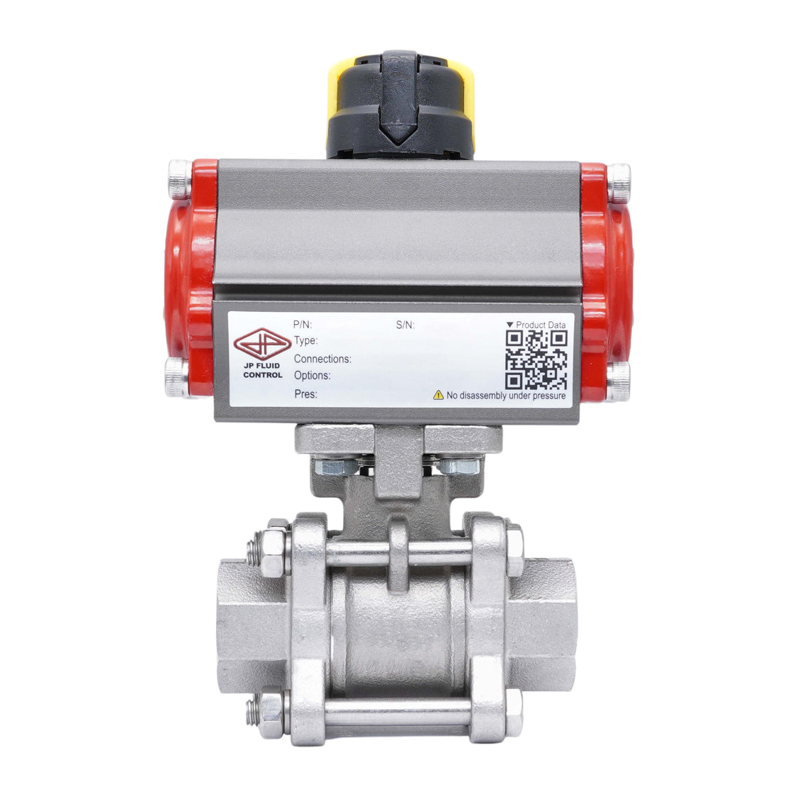 Válvula De Bola Neumática G1'' Acero Inoxidable Cierre Por Resorte